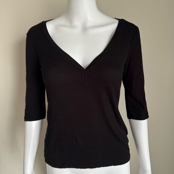 PST Los Angelas 3/4 Black Knit Top Size S - Picture 1 of 6